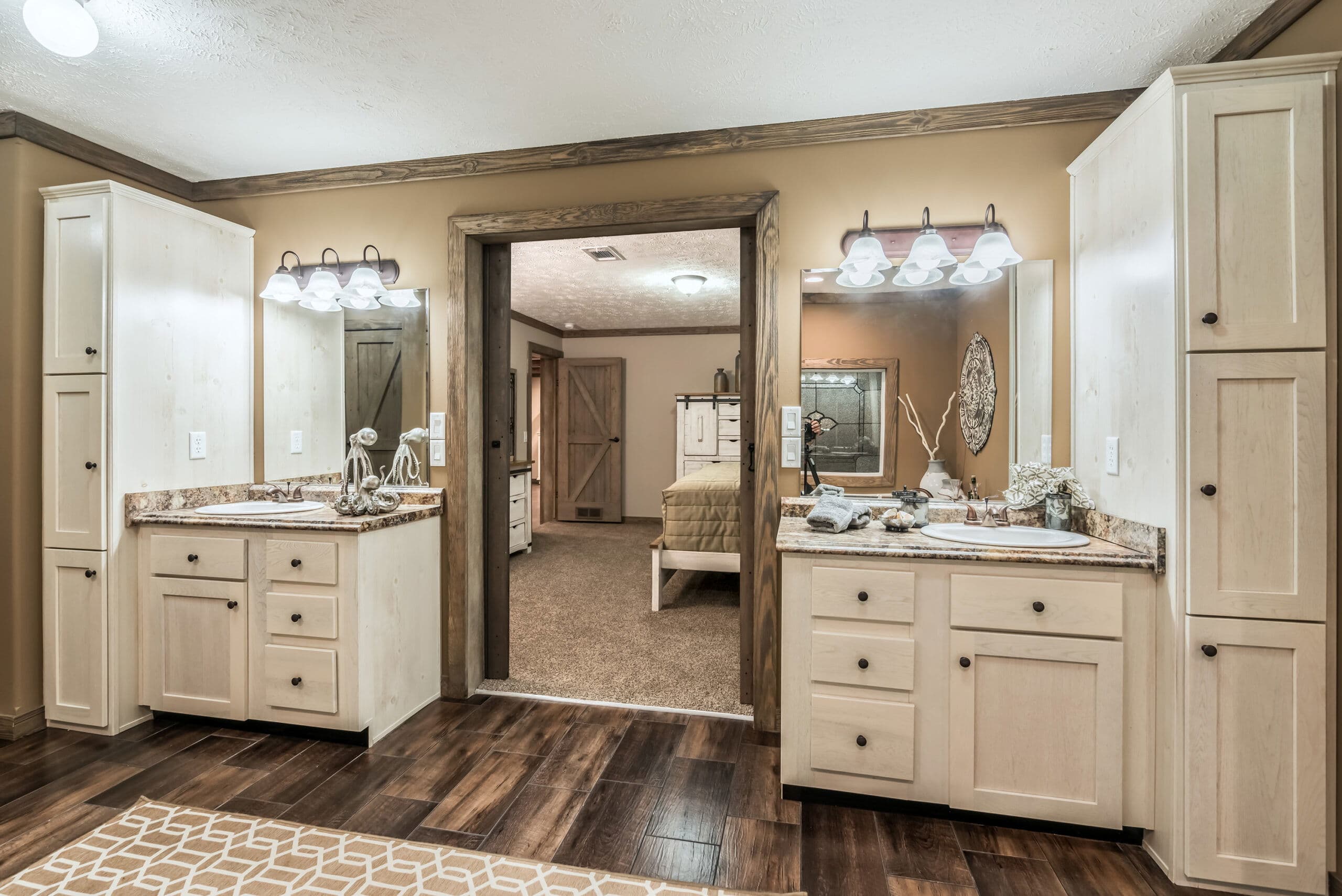 The rock bathroom home features