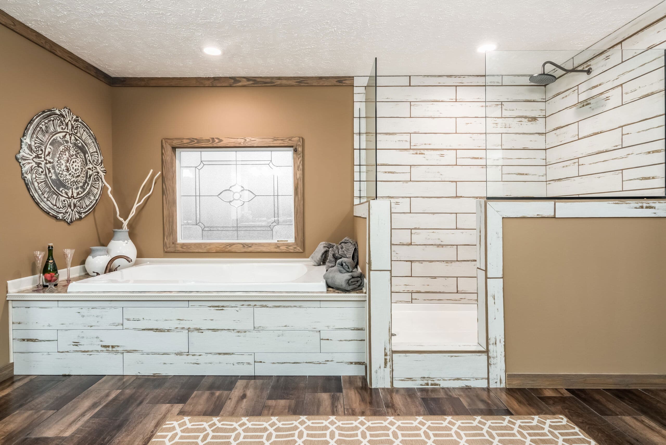 The rock bathroom home features