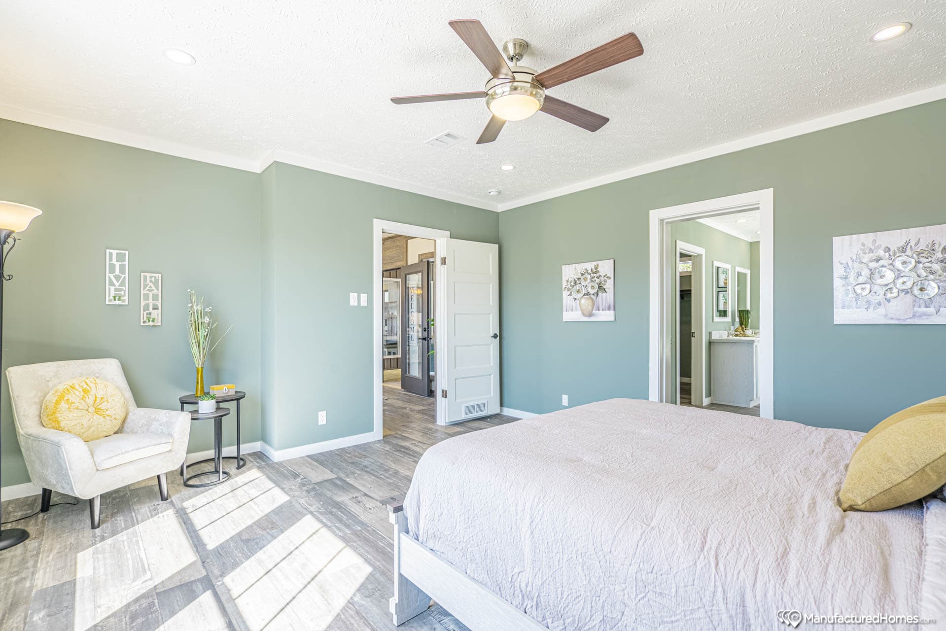 The white oak  bedroom home features
