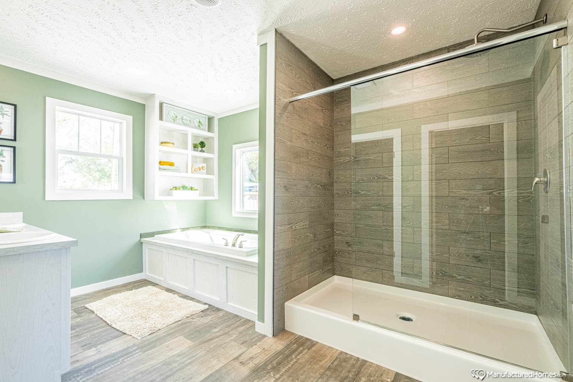 The white oak  bathroom home features